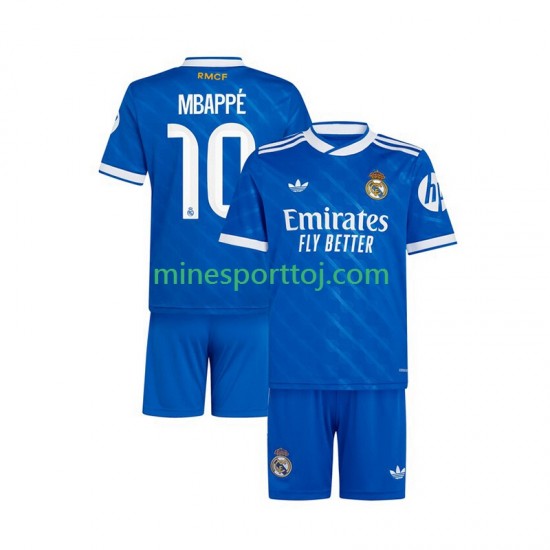 Real Madrid Kylian Mbappe 10 Børne Tredje Fodboldtrøje 2025-2026 Lange Ærmer Real Madrid Kylian Mbappe 10 Børne Tredje Fodboldtrøje 2025-2026 Lange Ærmer