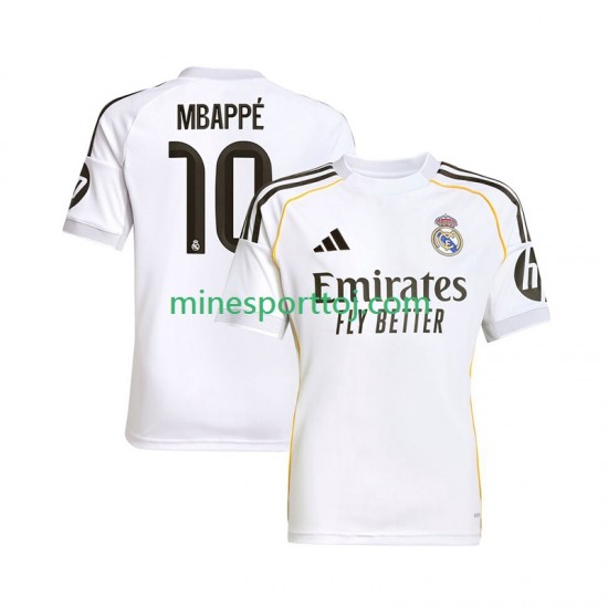 Real Madrid Kylian Mbappe 10 Herre Hjemmebane Fodboldtrøje 2025-2026 Lange Ærmer
