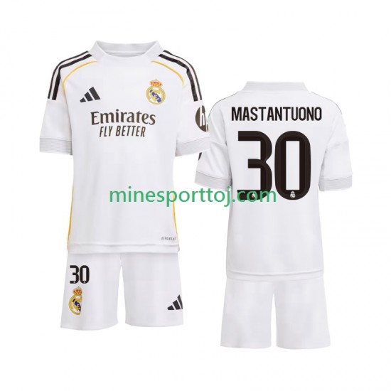 Real Madrid Mastantuono 30 Børne Hjemmebane Fodboldtrøje 2025-2026 Lange Ærmer
