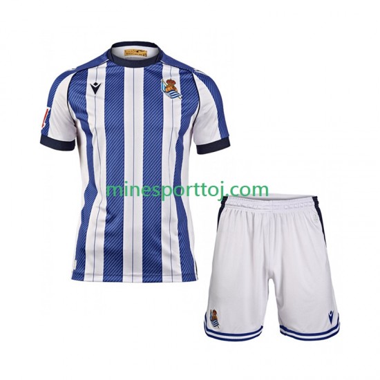 Real Sociedad Børne Hjemmebane Fodboldtrøje 2025-2026 Lange Ærmer