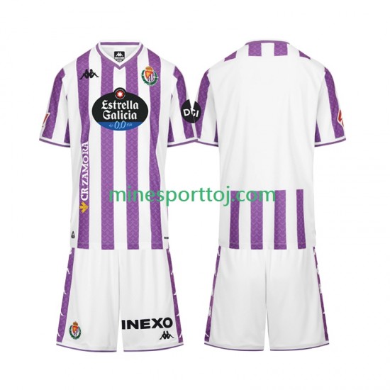 Real Valladolid Børne Hjemmebane Fodboldtrøje 2025-2026 Lange Ærmer