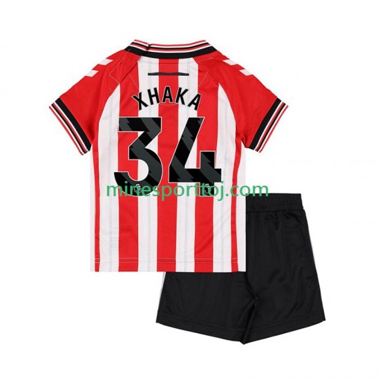 Sunderland Granit Xhaka 34 Børne Hjemmebane Fodboldtrøje 2025-2026 Lange Ærmer