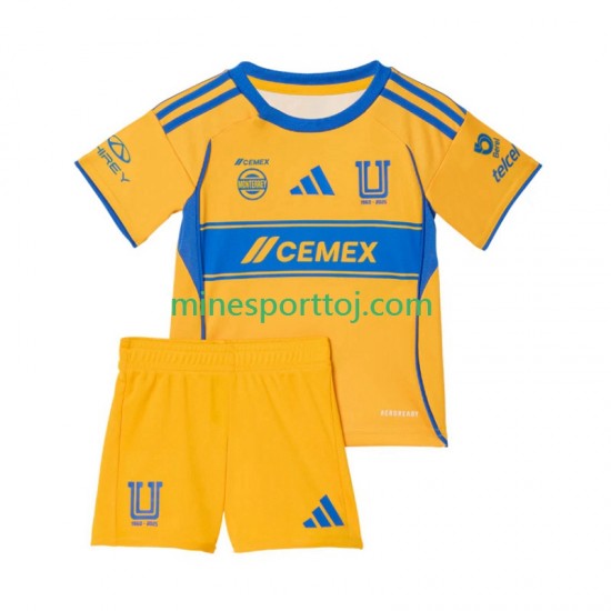 Tigres UANL Børne Hjemmebane Fodboldtrøje 2025-2026 Lange Ærmer