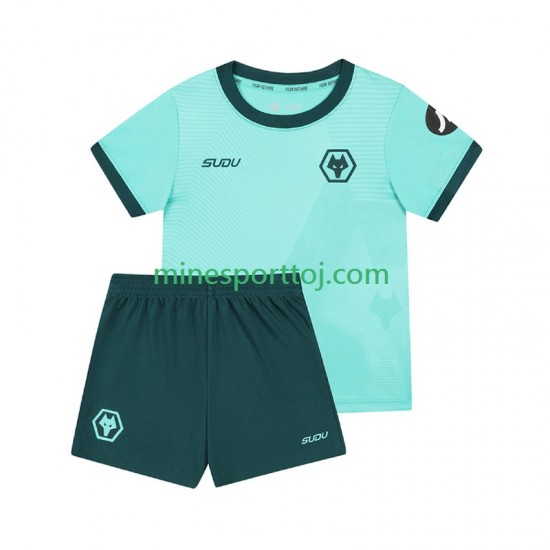 Wolverhampton Wanderers Børne Udebane Fodboldtrøje 2025-2026 Lange Ærmer