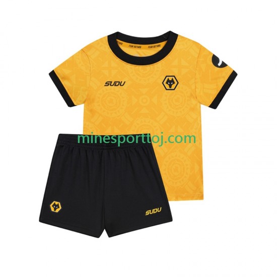 Wolverhampton Wanderers Børne Hjemmebane Fodboldtrøje 2025-2026 Lange Ærmer