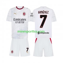 AC Milan Gimenez 7 Børne Udebane Fodboldtrøje 2026-2027 Lange Ærmer