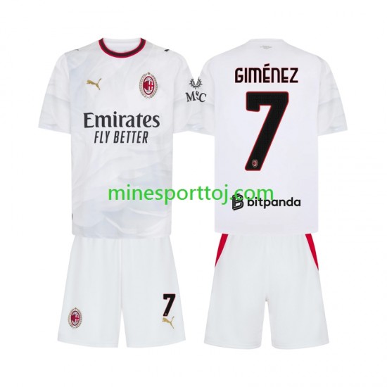 AC Milan Gimenez 7 Børne Udebane Fodboldtrøje 2026-2027 Lange Ærmer