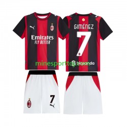 AC Milan Gimenez 7 Børne Hjemmebane Fodboldtrøje 2026-2027 Lange Ærmer