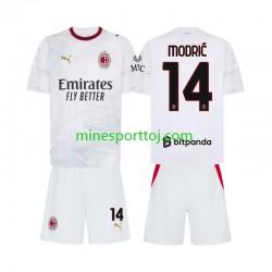 AC Milan Luka Modric 14 Børne Udebane Fodboldtrøje 2026-2027 Lange Ærmer