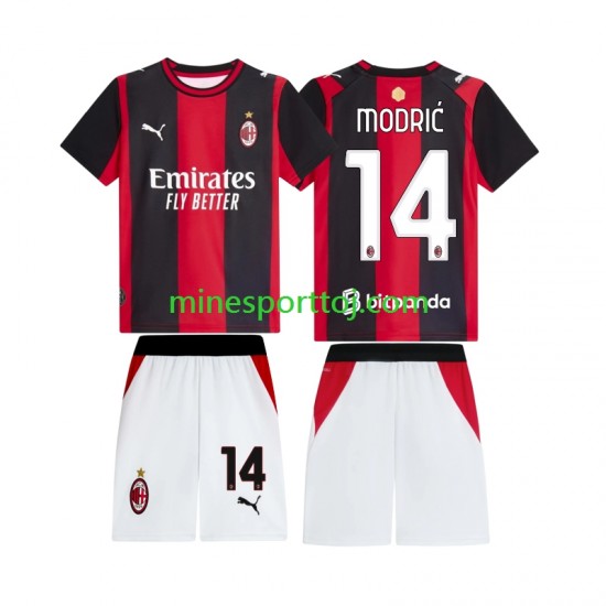 AC Milan Luka Modric 14 Børne Hjemmebane Fodboldtrøje 2026-2027 Lange Ærmer