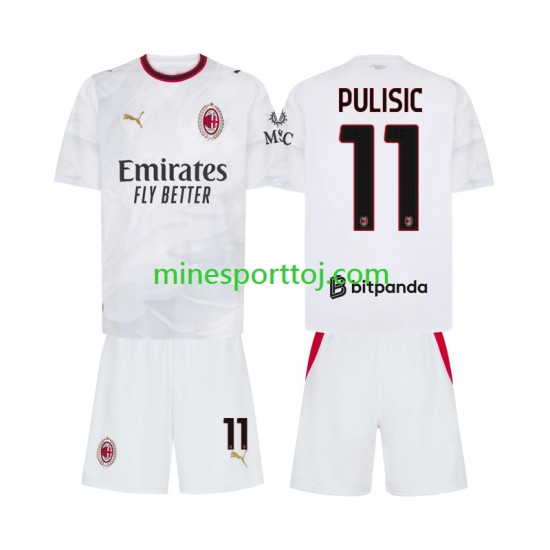 AC Milan Pulisic 11 Børne Udebane Fodboldtrøje 2026-2027 Lange Ærmer