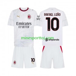 AC Milan Rafael Leao 10 Børne Udebane Fodboldtrøje 2026-2027 Lange Ærmer