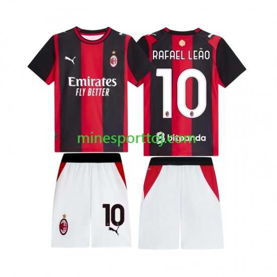 AC Milan Rafael Leao 10 Børne Hjemmebane Fodboldtrøje 2026-2027 Lange Ærmer