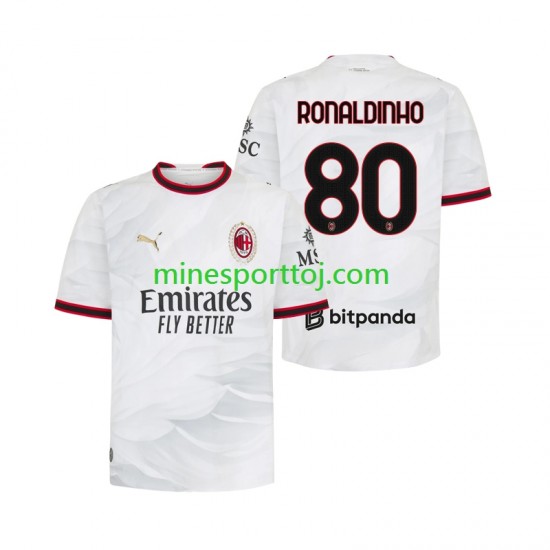 AC Milan Ronaldinho 80 Herre Udebane Fodboldtrøje 2026-2027 Lange Ærmer