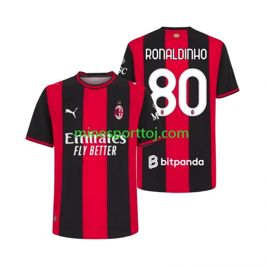 AC Milan Ronaldinho 80 Herre Hjemmebane Fodboldtrøje 2026-2027 Lange Ærmer