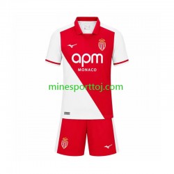 AS Monaco Børne Hjemmebane Fodboldtrøje 2026-2027 Lange Ærmer