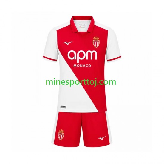 AS Monaco Børne Hjemmebane Fodboldtrøje 2026-2027 Lange Ærmer