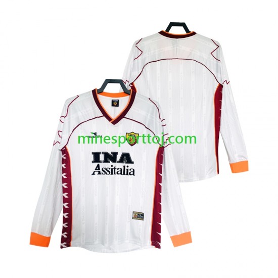 AS Roma 1999 2000 Herre Retro Udebane Fodboldtrøje med Korte Ærmer