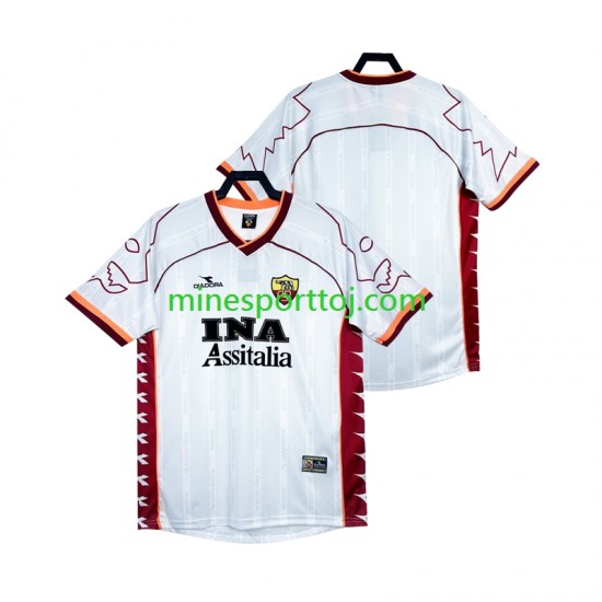 AS Roma 1999 2000 Herre Retro Udebane Fodboldtrøje Lange Ærmer