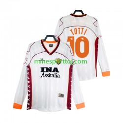 AS Roma Totti 10 1999 2000 Herre Retro Udebane Fodboldtrøje med Korte Ærmer