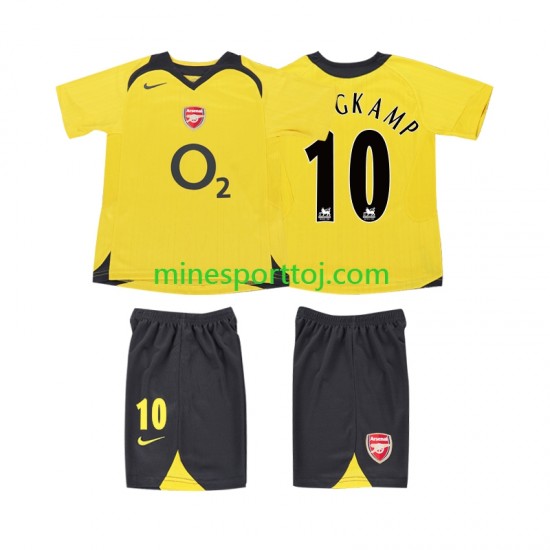 Arsenal BERGKAMP 10 2005 2006 Børne Retro Udebane Fodboldtrøje Lange Ærmer
