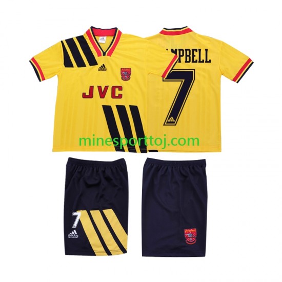 Arsenal CAMPBELL 7 1993 1994 Børne Retro Udebane Fodboldtrøje Lange Ærmer