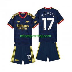 Arsenal Christos Tzolis 17 Børne Udebane Fodboldtrøje 2026-2027 Lange Ærmer