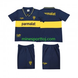 CA Boca Juniors 1993 1995 Børne Retro Hjemmebane Fodboldtrøje Lange Ærmer