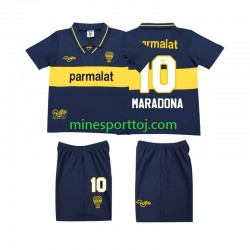 CA Boca Juniors MARADONA 10 1993 1995 Børne Retro Hjemmebane Fodboldtrøje Lange Ærmer