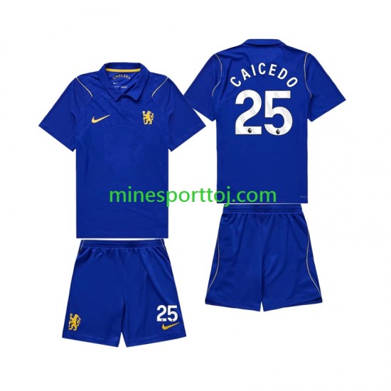 Chelsea Moises Caicedo 25 Børne Hjemmebane Fodboldtrøje 2026-2027 Lange Ærmer