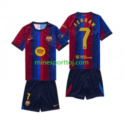 FC Barcelona Ferran Torres 7 Børne Hjemmebane Fodboldtrøje 2026-2027 Lange Ærmer