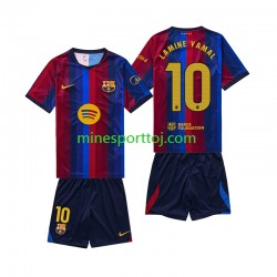 FC Barcelona Lamine Yamal 10 Børne Hjemmebane Fodboldtrøje 2026-2027 Lange Ærmer