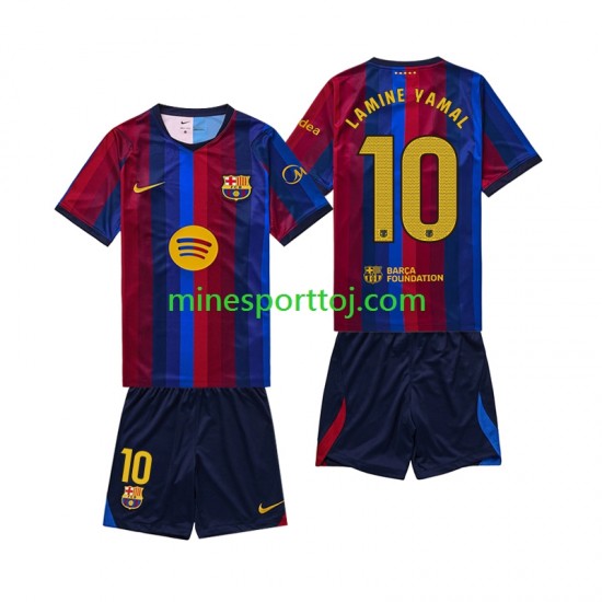 FC Barcelona Lamine Yamal 10 Børne Hjemmebane Fodboldtrøje 2026-2027 Lange Ærmer