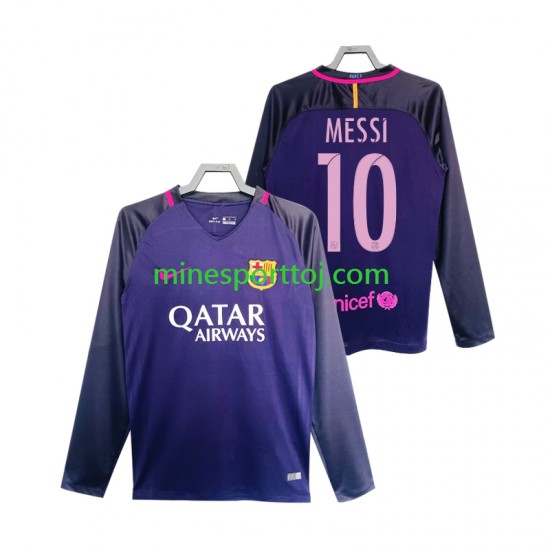FC Barcelona Lionel Messi 10 2016 2017 Herre Retro Udebane Fodboldtrøje med Korte Ærmer
