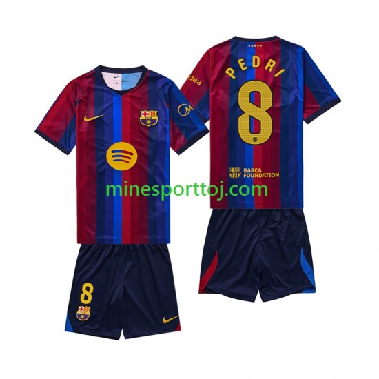 FC Barcelona Pedri 8 Børne Hjemmebane Fodboldtrøje 2026-2027 Lange Ærmer