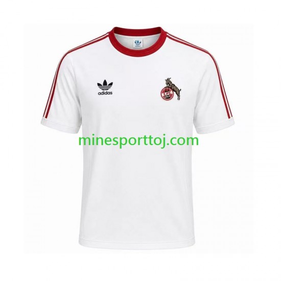 FC Köln 1986 1987 Herre Retro Hjemmebane Fodboldtrøje Lange Ærmer