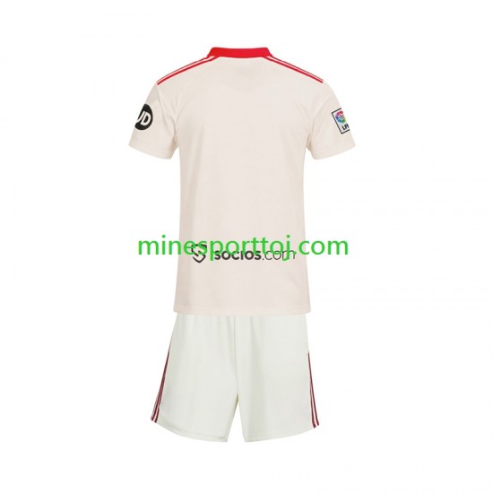 Sevilla FC Børne Retro Hjemmebane Fodboldtrøje 2025-2026 Lange Ærmer