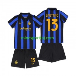 Inter Milan Lautaro Martinez 13 Børne Hjemmebane Fodboldtrøje 2026-2027 Lange Ærmer