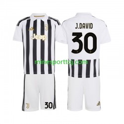 Juventus Jonathan David 30 Børne Hjemmebane Fodboldtrøje 2026-2027 Lange Ærmer