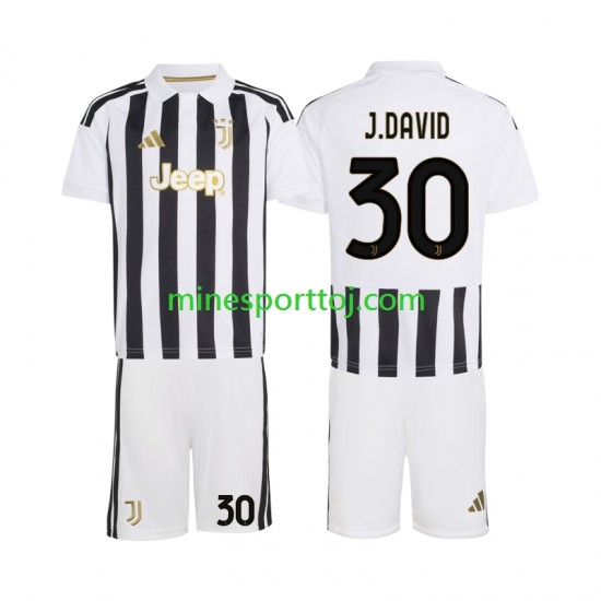 Juventus Jonathan David 30 Børne Hjemmebane Fodboldtrøje 2026-2027 Lange Ærmer