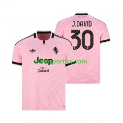 Juventus Jonathan David 30 Herre Udebane Fodboldtrøje 2026-2027 Lange Ærmer