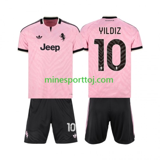 Juventus Kenan Yildiz 10 Børne Udebane Fodboldtrøje 2026-2027 Lange Ærmer