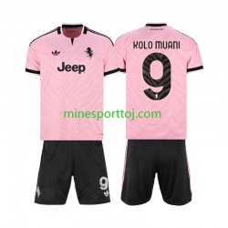 Juventus Randal Kolo Muani 9 Børne Udebane Fodboldtrøje 2026-2027 Lange Ærmer