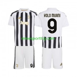 Juventus Randal Kolo Muani 9 Børne Hjemmebane Fodboldtrøje 2026-2027 Lange Ærmer