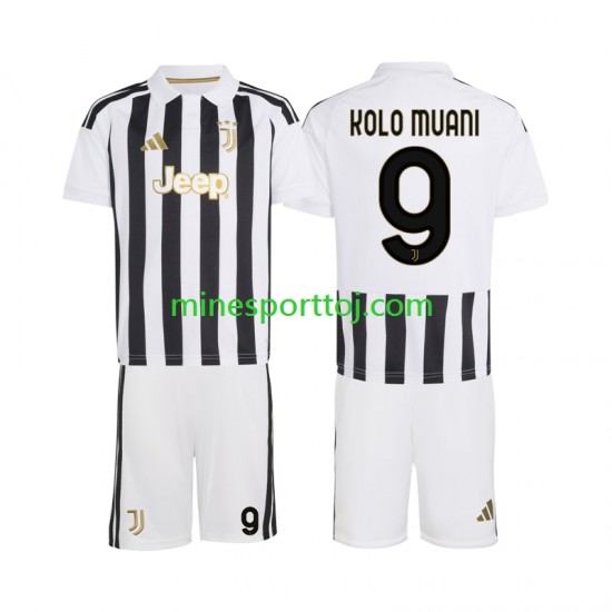 Juventus Randal Kolo Muani 9 Børne Hjemmebane Fodboldtrøje 2026-2027 Lange Ærmer
