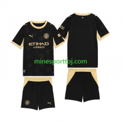 Manchester City Børne Udebane Fodboldtrøje 2026-2027 Lange Ærmer