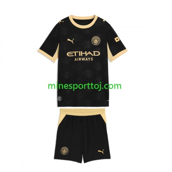 Manchester City Børne Udebane Fodboldtrøje 2026-2027 Lange Ærmer