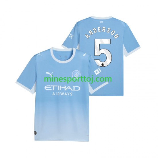 Manchester City Elliot Anderson 5 Herre Hjemmebane Fodboldtrøje 2026-2027 Lange Ærmer
