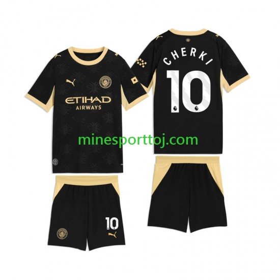 Manchester City Rayan Cherki 10 Børne Udebane Fodboldtrøje 2026-2027 Lange Ærmer