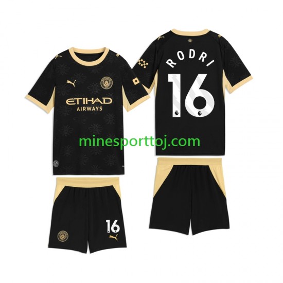 Manchester City Rodri 16 Børne Udebane Fodboldtrøje 2026-2027 Lange Ærmer